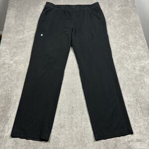 Figs Axim Cargo Scrub Pants Mens XXL Black Straight Leg Stretch Waist Pockets
